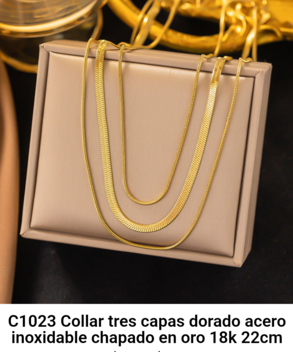 Accesorios de Acero con Chapa de Oro 18K