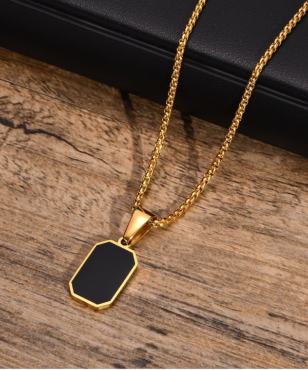 Collar acero chapa en oro 18 K